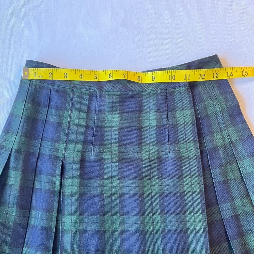 *FIRM PRICE* QMack Wrap Pleated Tartan Blackwatch Mini Skirt - Picture 3 of 11
